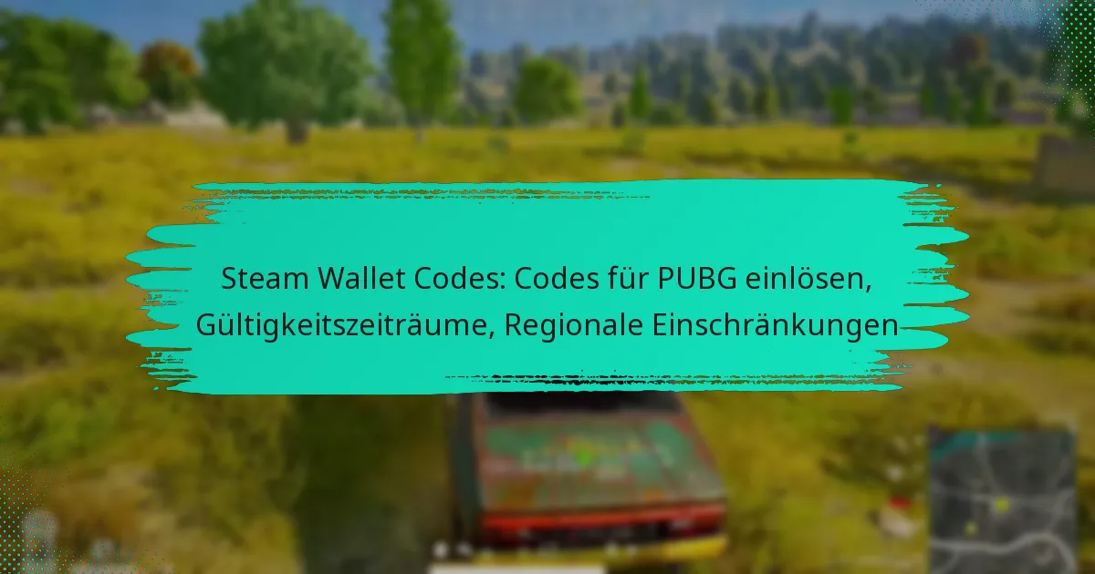 Steam Wallet Codes: Codes für PUBG einlösen, Gültigkeitszeiträume, Regionale Einschränkungen