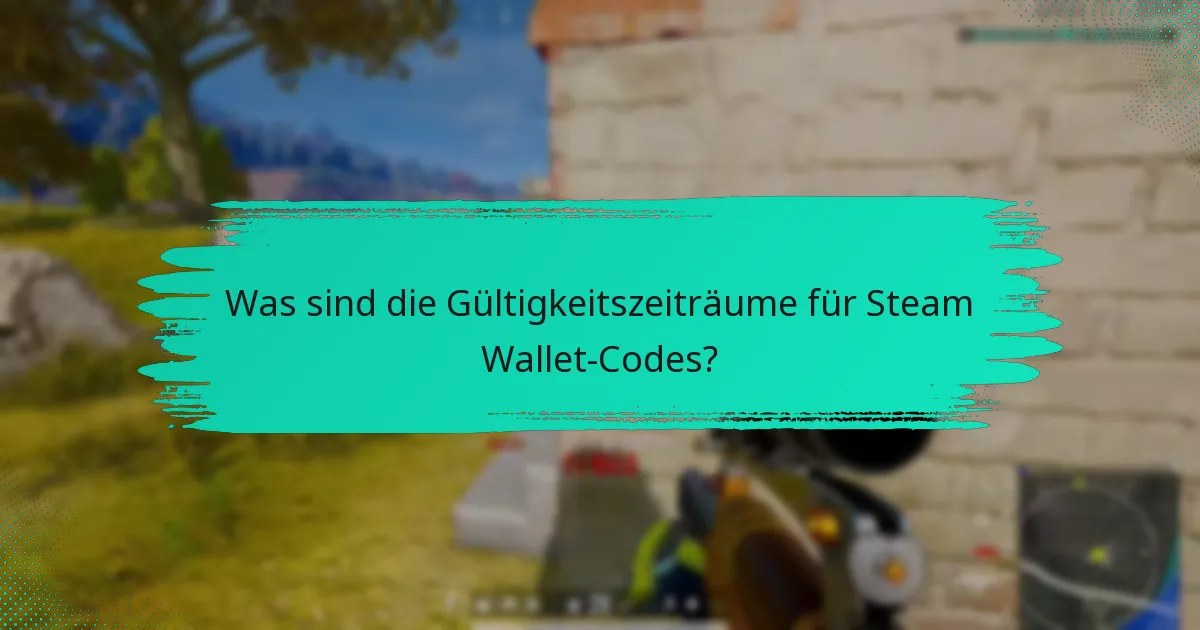 Was sind die Gültigkeitszeiträume für Steam Wallet-Codes?